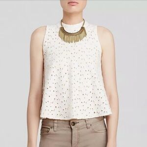 Free People Cupcake Mali Eyelet Swing Crop Top
